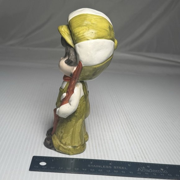 Coin Bank, Boy Fishing Figurine, Ceramic, Retro, Vintage 70's, 7 Inches Tall - Picture 2 of 8
